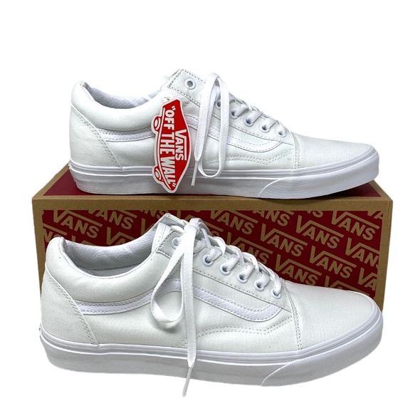 VANS Old Skool White Men’s Low Top Canvas Casual Skate Sneakers Size VN000D3HW00 - Picture 2 of 10